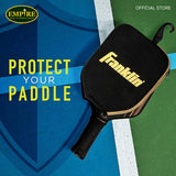 FRANKLIN Single Paddle Cover - Black/Gold Trim-PICKLEBALL ACCESSORIES