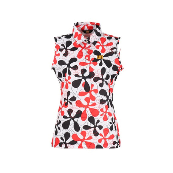 LoudMouth - Women's Sleeveless Shirt Fire Coral White